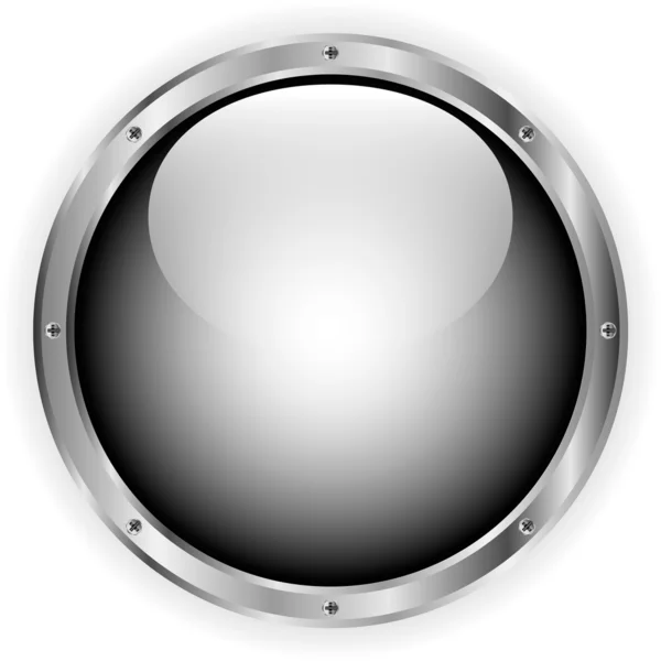 Black glass button — Stock Vector