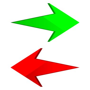 yeşil ve Kırmızı oklar