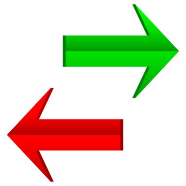 yeşil ve Kırmızı oklar