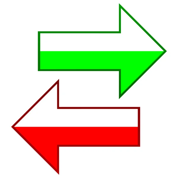 Grønne og røde piler – stockvektor