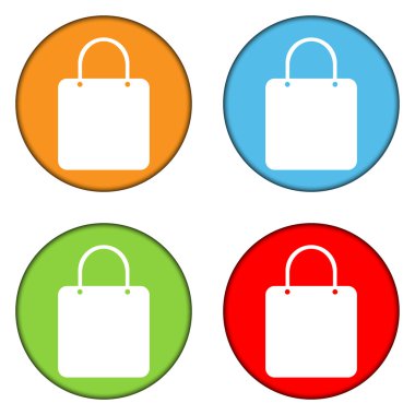 alışveriş çantası düğme kümesi