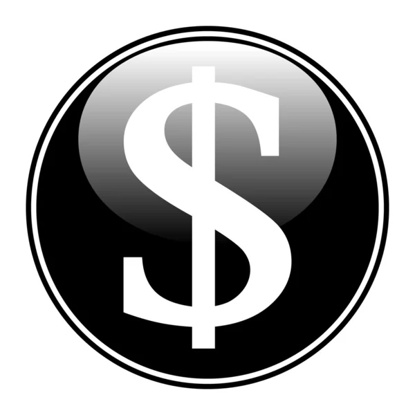 Bouton dollar — Image vectorielle