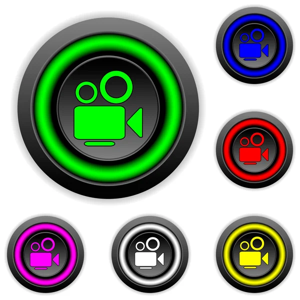 Camera buttons set — Stock Vector