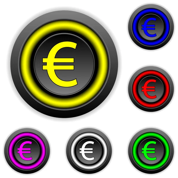 Euro knoppen set — Stockvector