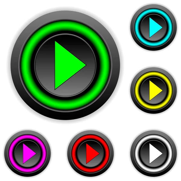 Play sign buttons set — Stock Vector