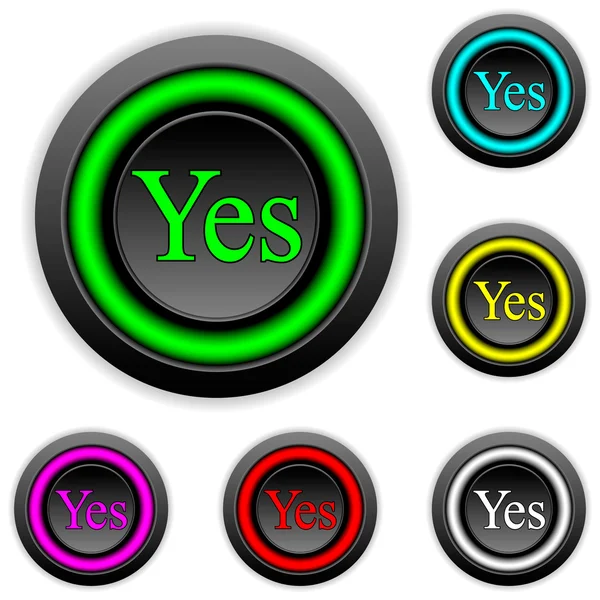 Yes buttons set — Stock Vector