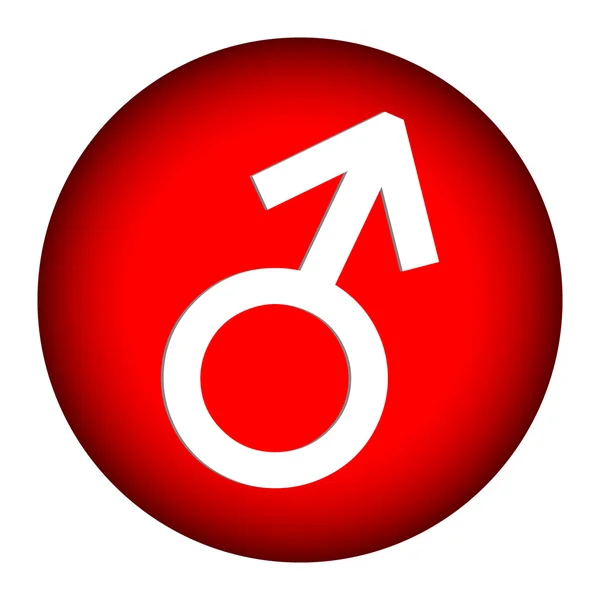 Genre mâle symbole bouton — Image vectorielle