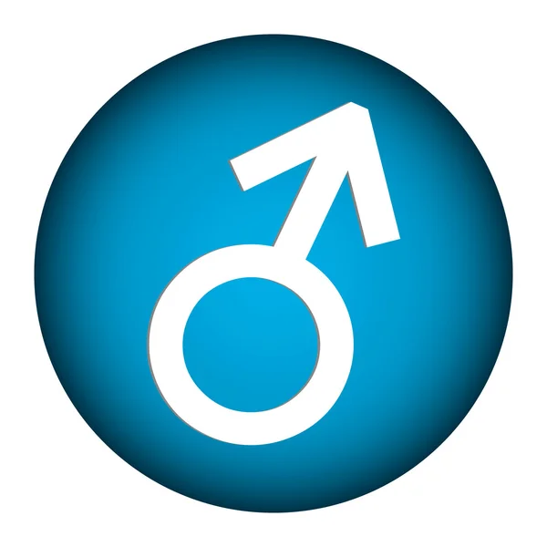 Genre mâle symbole bouton — Image vectorielle