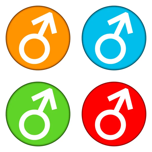 Sexo botão símbolo masculino — Vetor de Stock