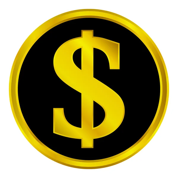 Altın dolar düğmesi — Stok Vektör