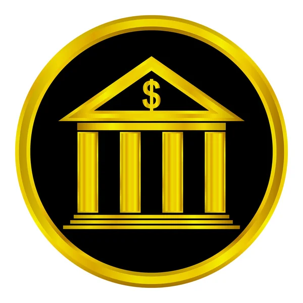 Arany bank gomb — Stock Vector