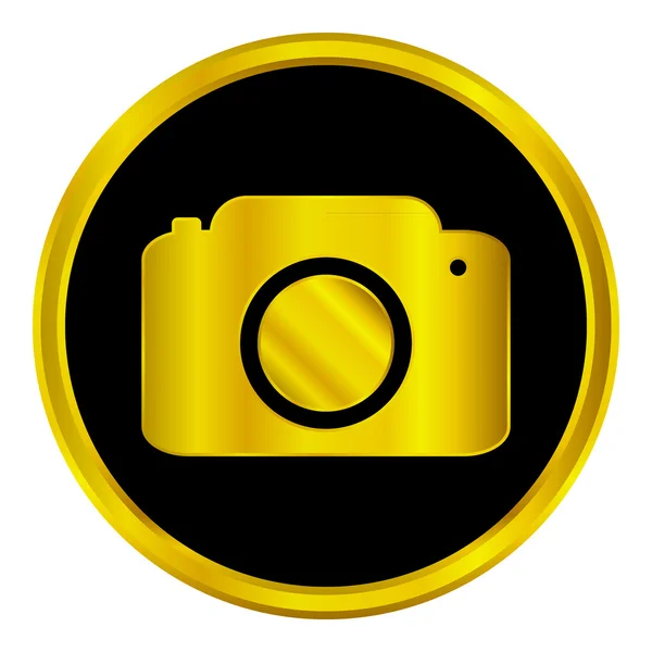 Gold kameraknappen — Stock vektor