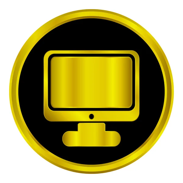 Goldknopf für Computerzeichen — Stockvektor