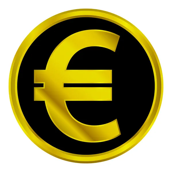 Botón de signo de oro euro — Vector de stock