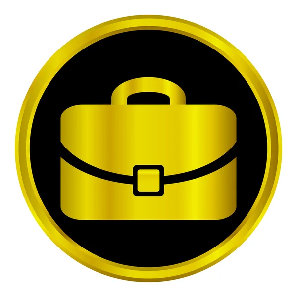 Cartera de oro botón signo — Vector de stock