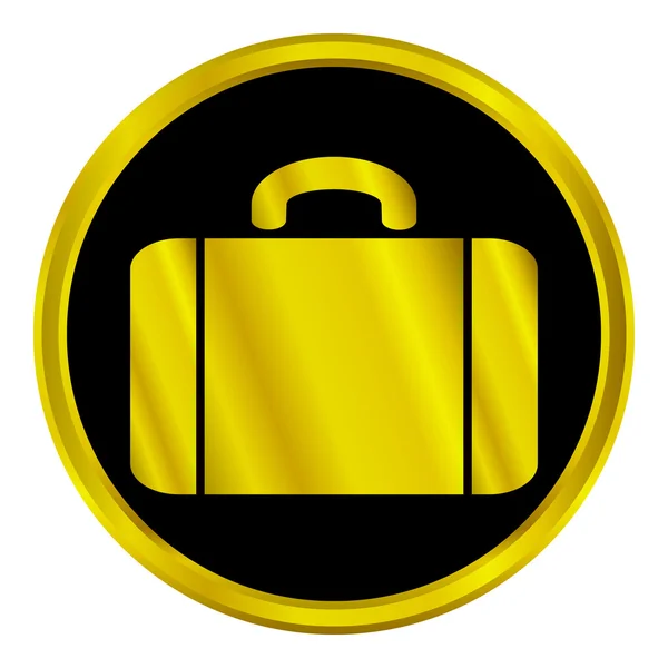 Cartera de oro botón signo — Vector de stock