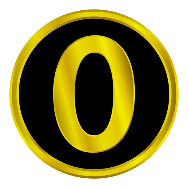 Número de ouro botão zero — Vetor de Stock