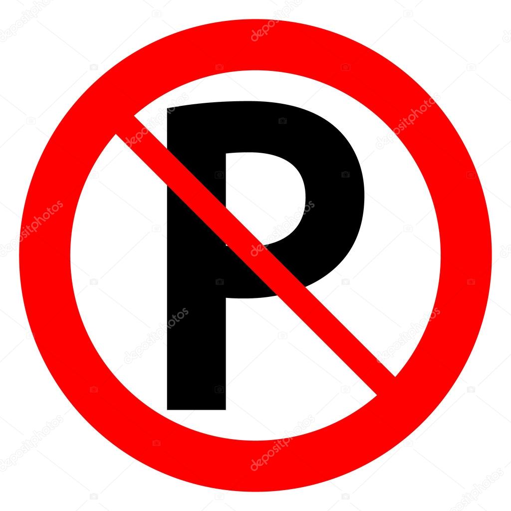 No parking sign icon on white background.
