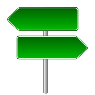 boş yeşil yol levhası