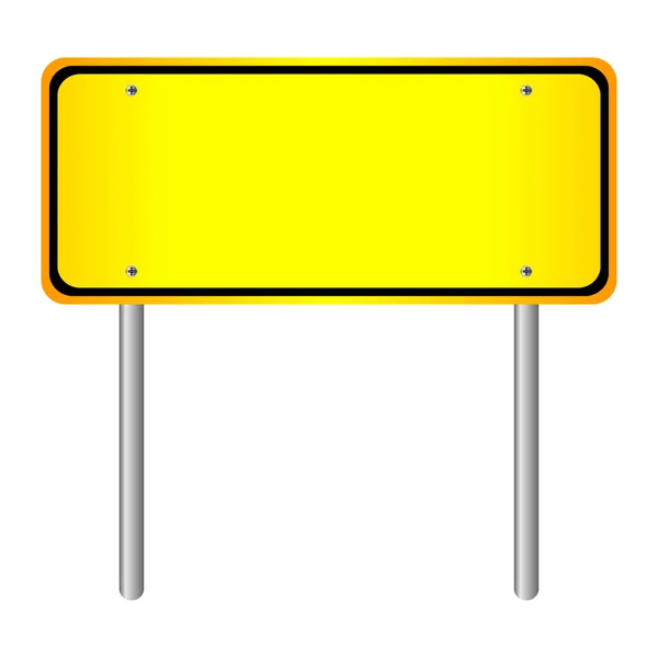 Blank yellow road sign — Stock Vector