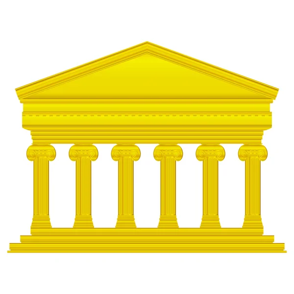 Gold ionic temple — Stock Vector