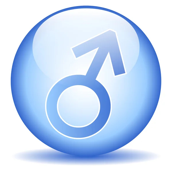 Sexo botão símbolo masculino — Vetor de Stock