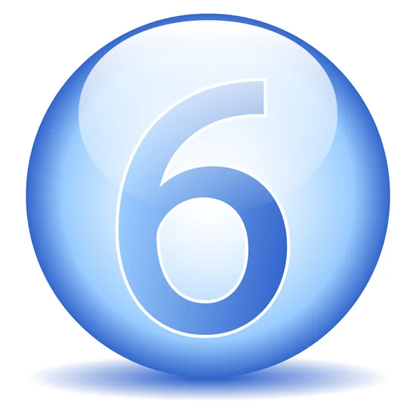 Numéro six bouton — Image vectorielle