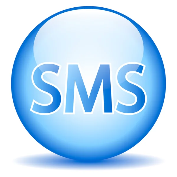 Sms blue glossy web icon — стоковый вектор