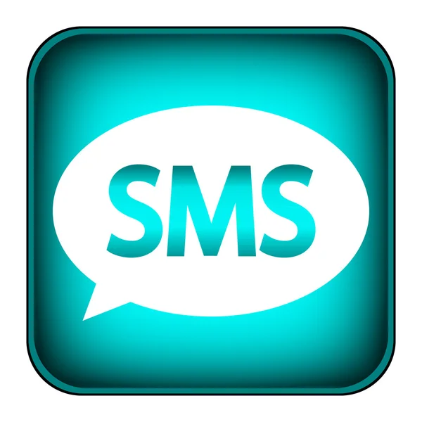 Sms icona web blu — Vettoriale Stock