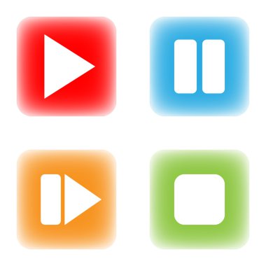 çalmak, duraklatmak, durdurmak, ileri düğmeleri