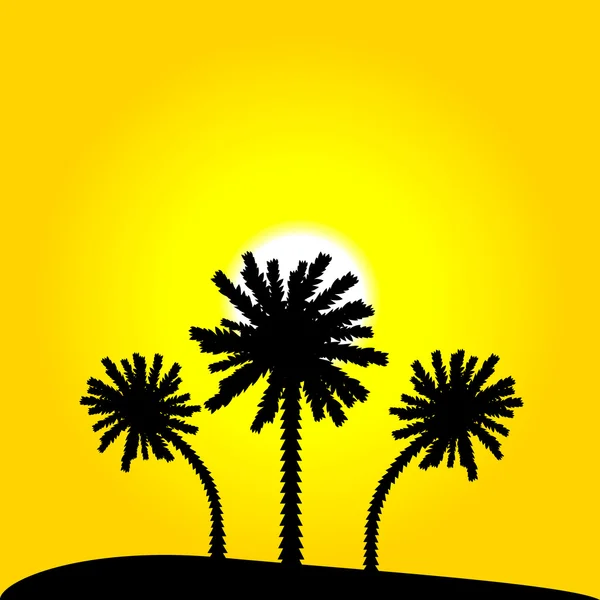 Island with palm trees — Stock Vector