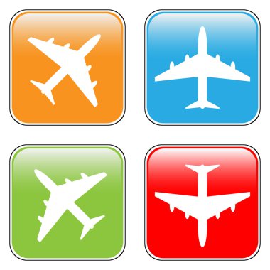 uçak kare düğme kümesi