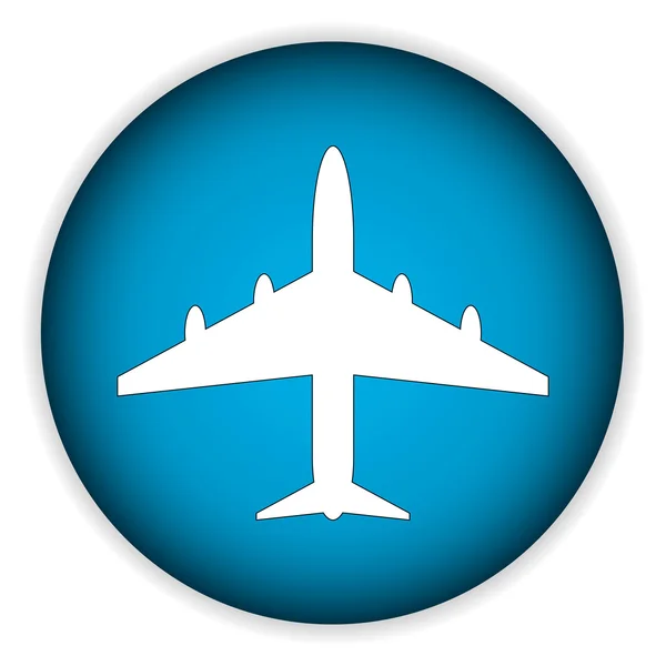 Airplane button — Stock Vector