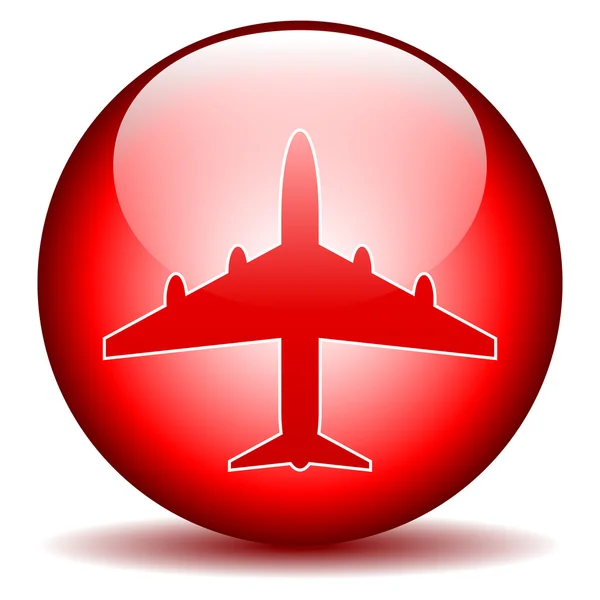 Airplane button — Stock Vector