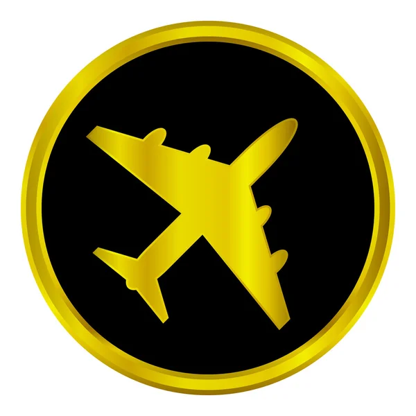 Bouton avion — Image vectorielle