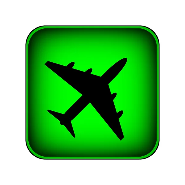 Samolot przycisk kwadratowy — Wektor stockowy