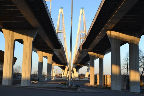 Ponte cablato a San Pietroburgo — Foto Stock