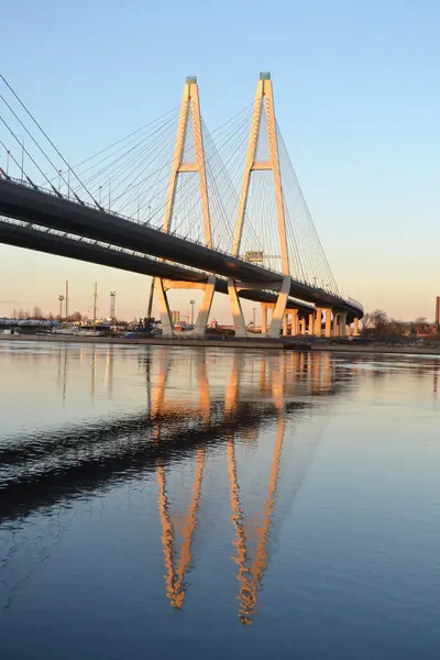 Γέφυρα Cable-Stayed στην Αγία Πετρούπολη — Φωτογραφία Αρχείου