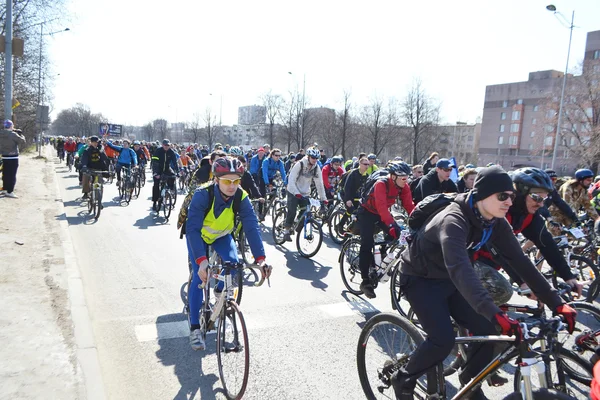 Cycle race on street of St.Petersburg — Stock Photo, Image