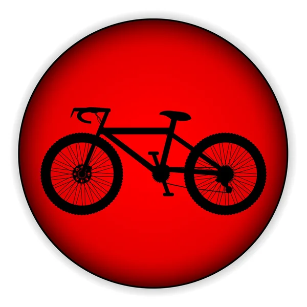 Bicycle icon on round internet button — Stock Vector