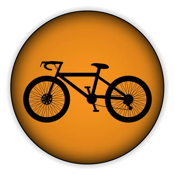 Bicycle icon on round internet button — Stock Vector