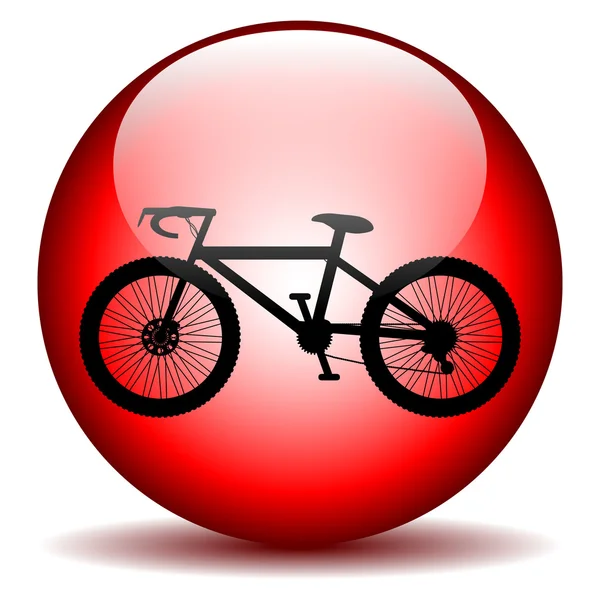 Icône de vélo sur bouton internet rond — Image vectorielle