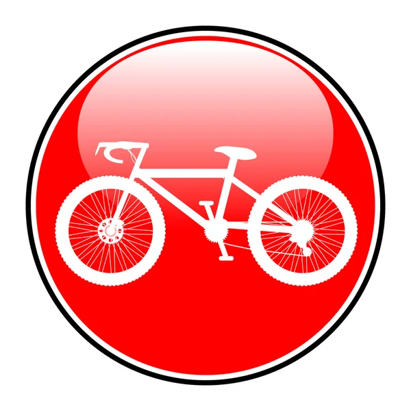 Bicycle icon on round internet button — Stock Vector