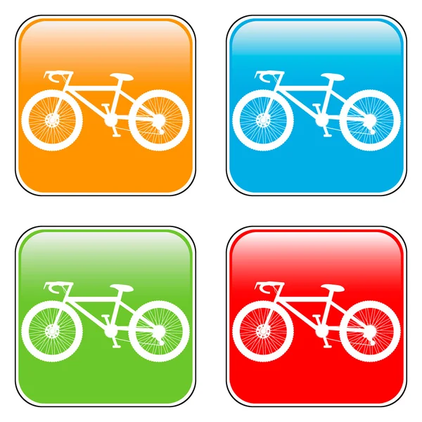 自行车上互联网的方形按钮的图标 — 图库矢量图片