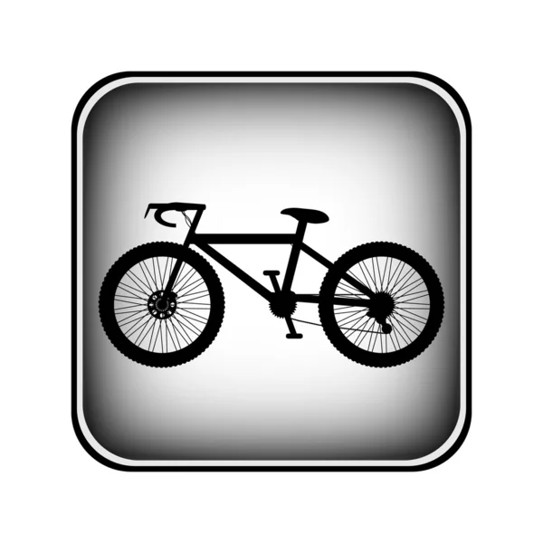 Icono de bicicleta en el botón cuadrado de Internet — Vector de stock