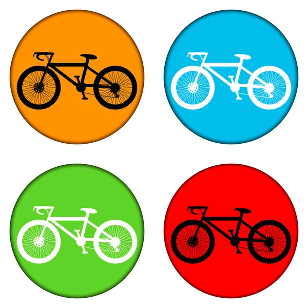 Fiets pictogram op ronde internet knop — Stockvector