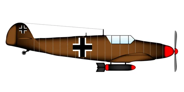 Německé ww2 stíhací messerschmitt bf.109g — Stockový vektor