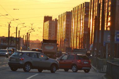 shlisselburgsky avenue, gün batımı, st.petersburg