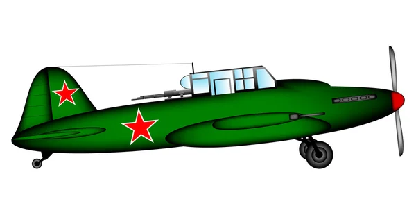 러시아 역사 전술 비행기 ilyushin 일리노이-2 — 스톡 벡터