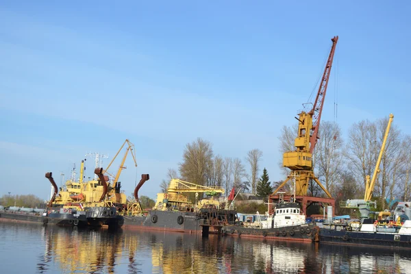 Cargo ship on the Neva river — Stock Photo, Image